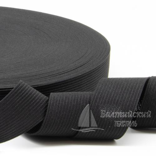 Резинка вязаная 25мм черная РБ