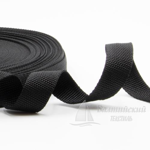 Тесьма стропольная 25мм 10,5г черная РБ