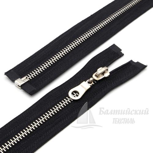 Молния металл разъемная Т5 55см никель черная Молния металл разъемная Т5 55см никель черная