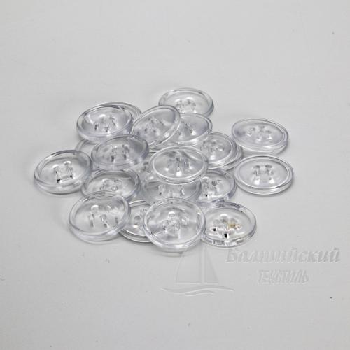 Пуговицы 20мм 4-х пр. прозрачные/цветные (полистирол)