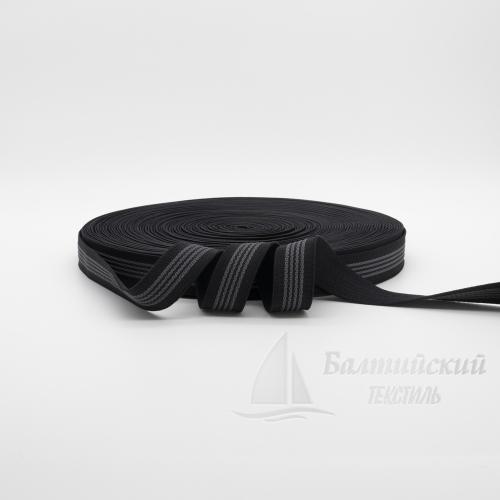 Резинка тканая 25мм с латексом черная